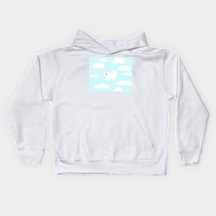 Samoyed in the clouds Kids Hoodie